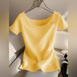 Sunny Yellow Short Sleeve Women's Top